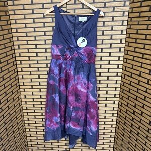 Neiman Marcus Lela Rose For Target‎ Purple And Blue Watercolor Dress Size 8